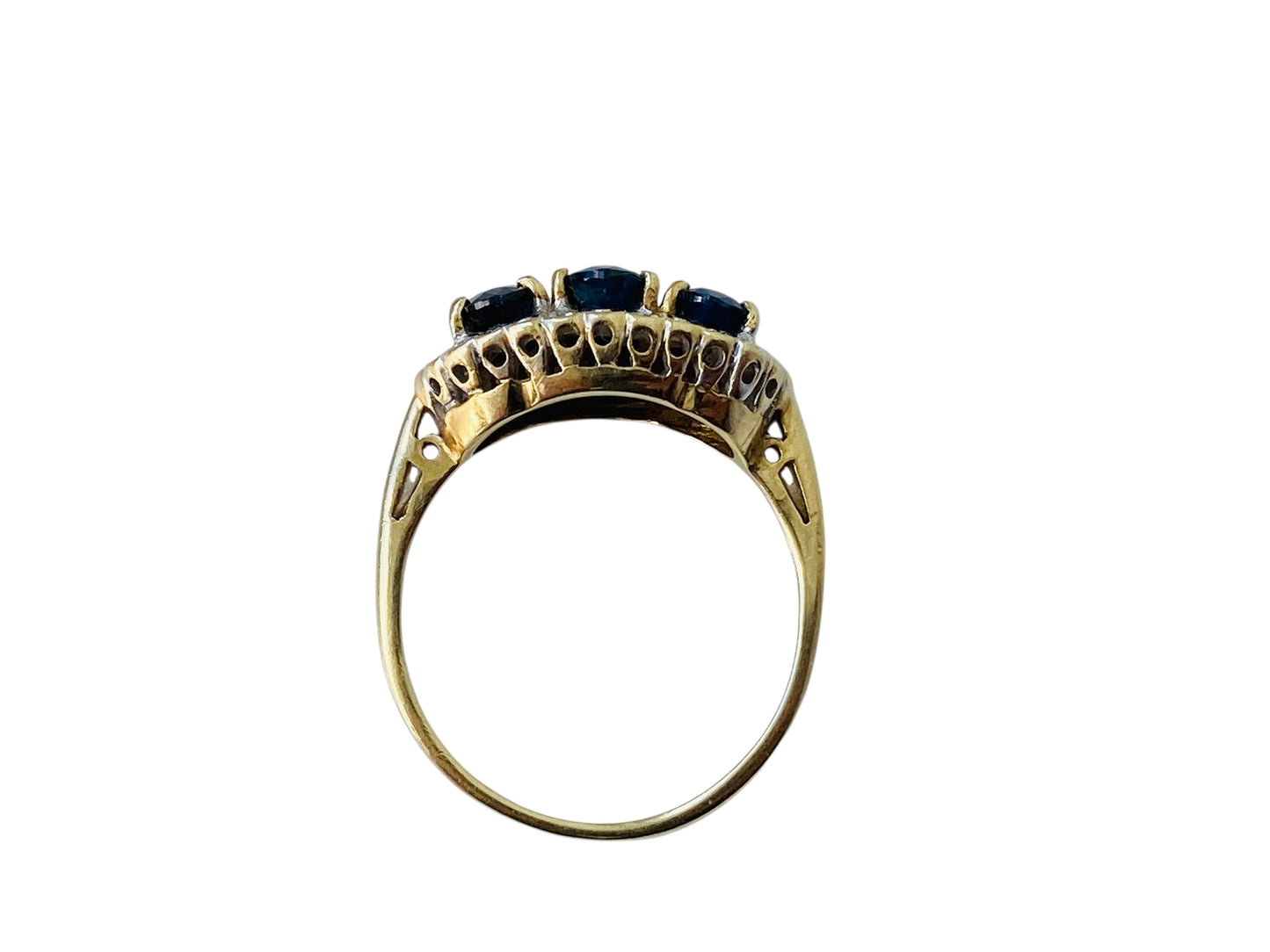 Vintage 9ct Gold Sapphire & Diamond Ring