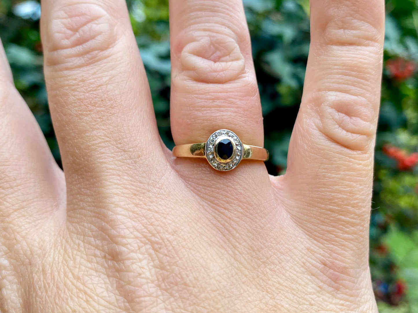 14ct Gold Sapphire & Diamond Ring