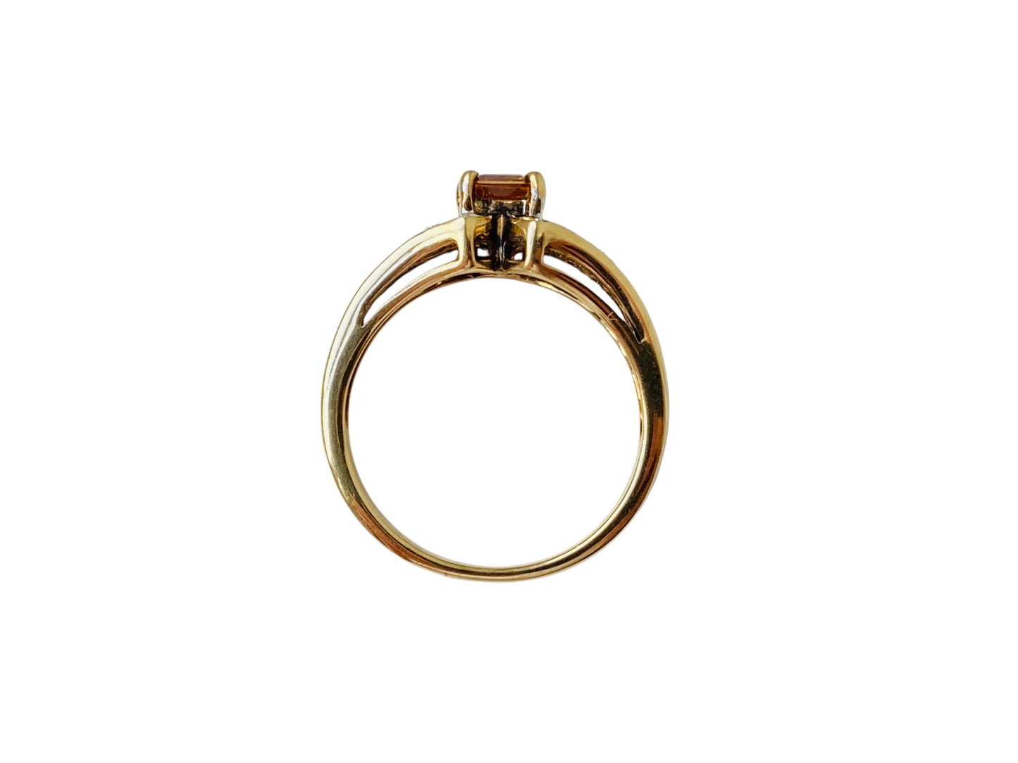 9ct Gold Imperial Topaz & Diamond Ring