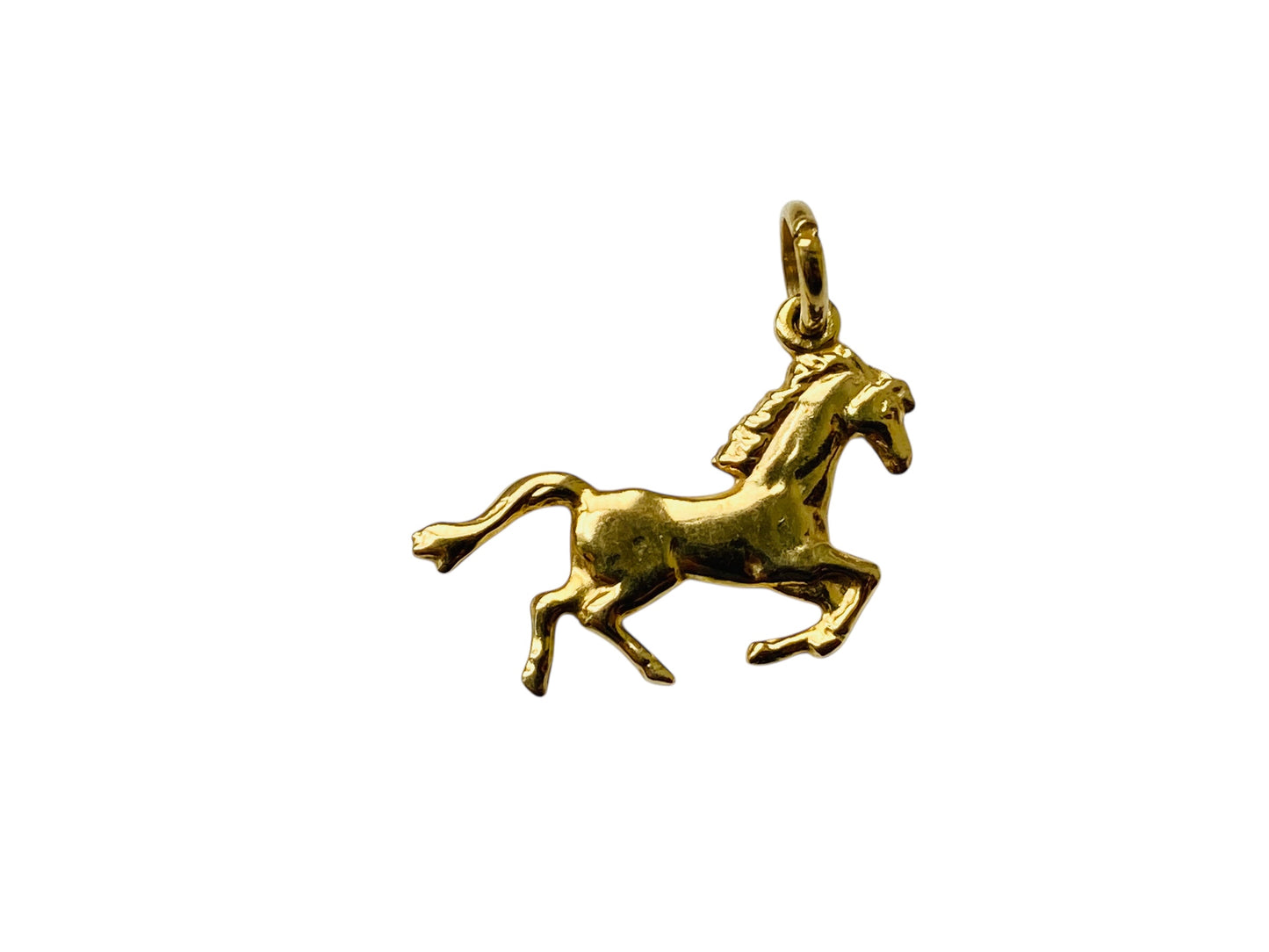 9ct Gold Puffy Horse Pendant Or Charm