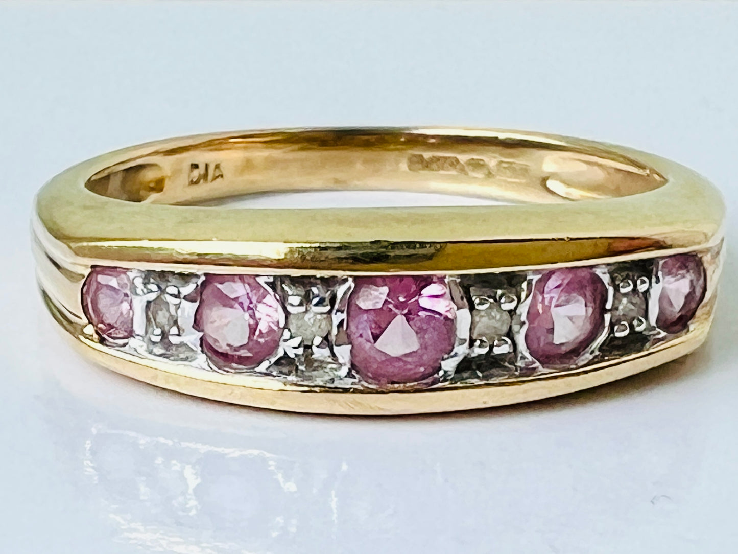 9ct Gold Pink Sapphire & Diamond Ring