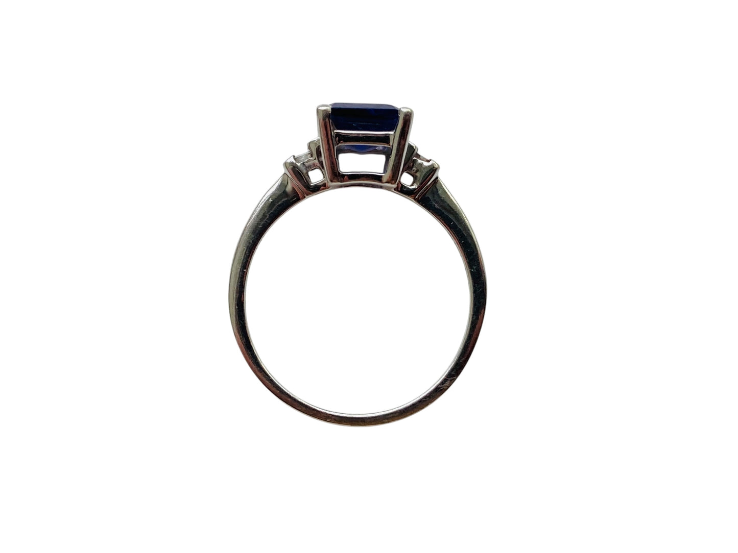 9ct Gold Iolite & Diamond Ring