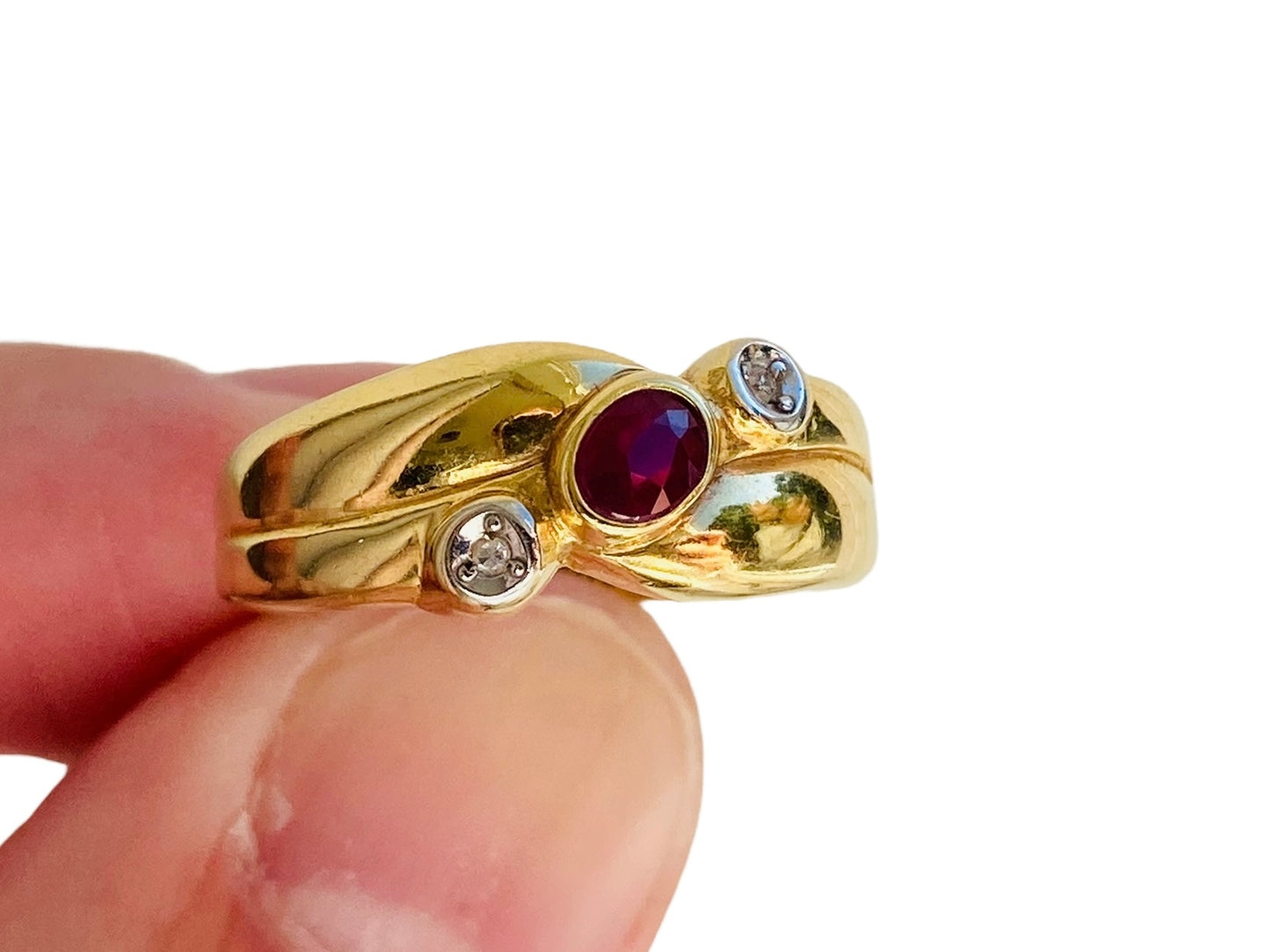 14ct Gold Ruby & Diamond Ring