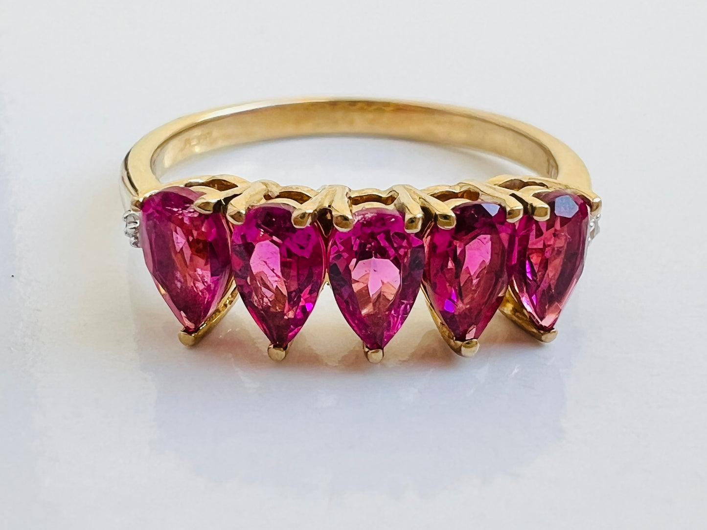 9ct Gold Pink Tourmaline & Diamond Ring