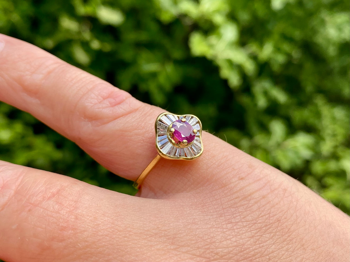 18ct Gold Ruby & Diamond Ring