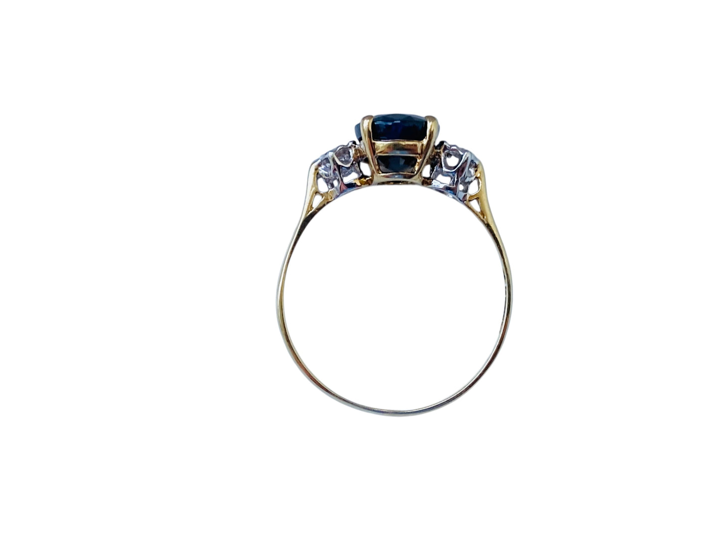 Vintage 9ct Gold Sapphire & Diamond Ring
