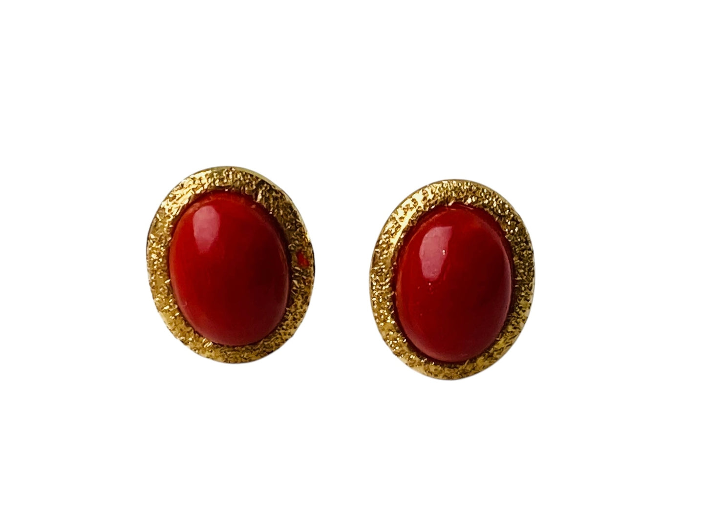 18ct Gold Coral Earrings