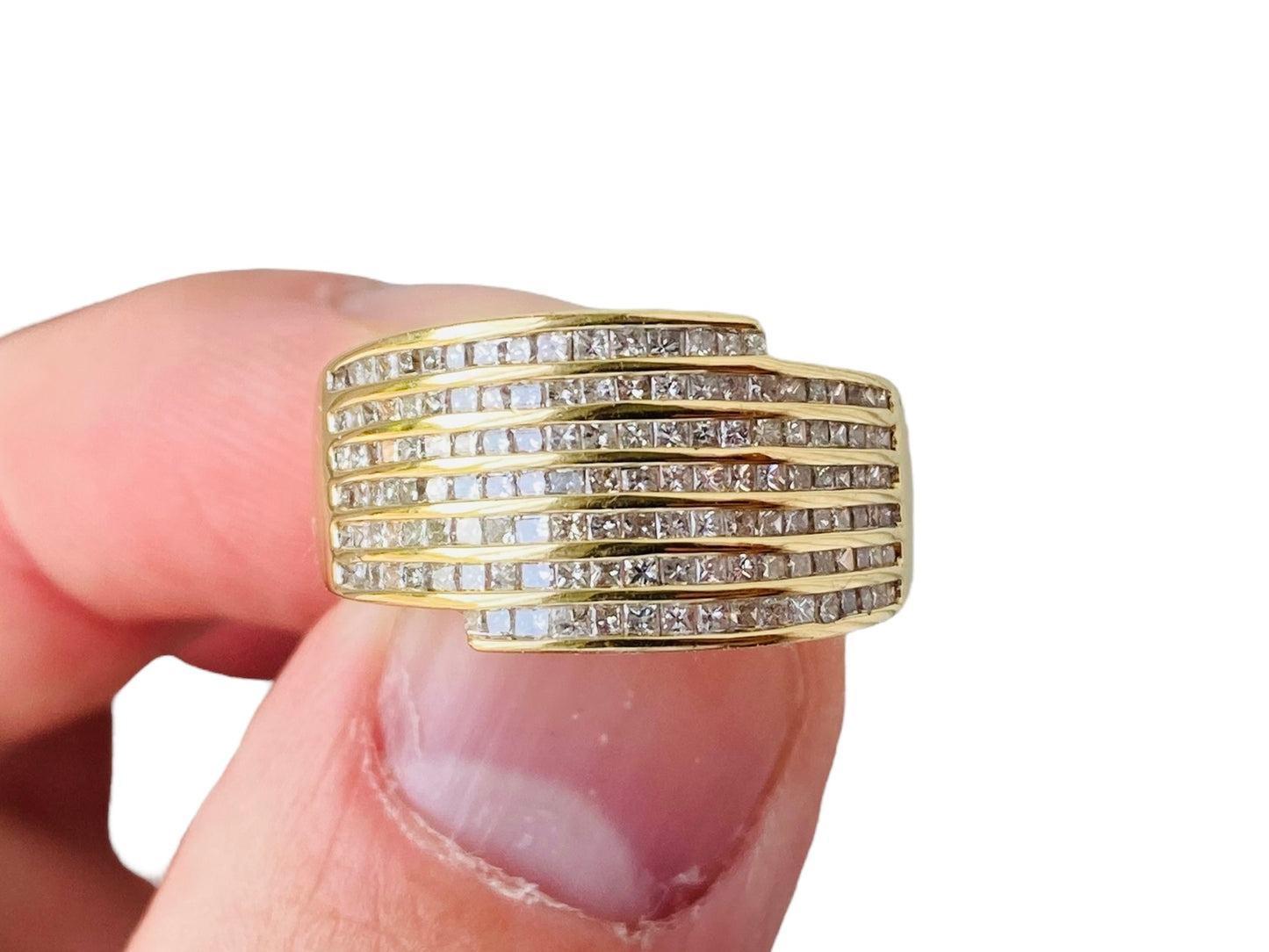 18ct Gold Pave Set Diamond Ring