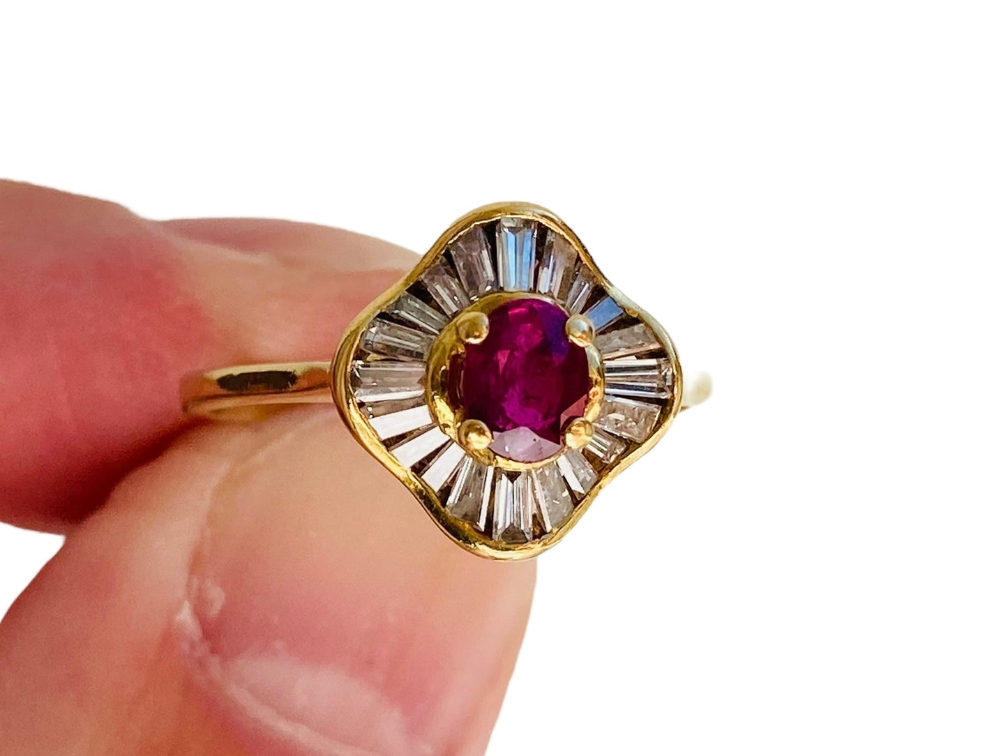 18ct Gold Ruby & Diamond Ring