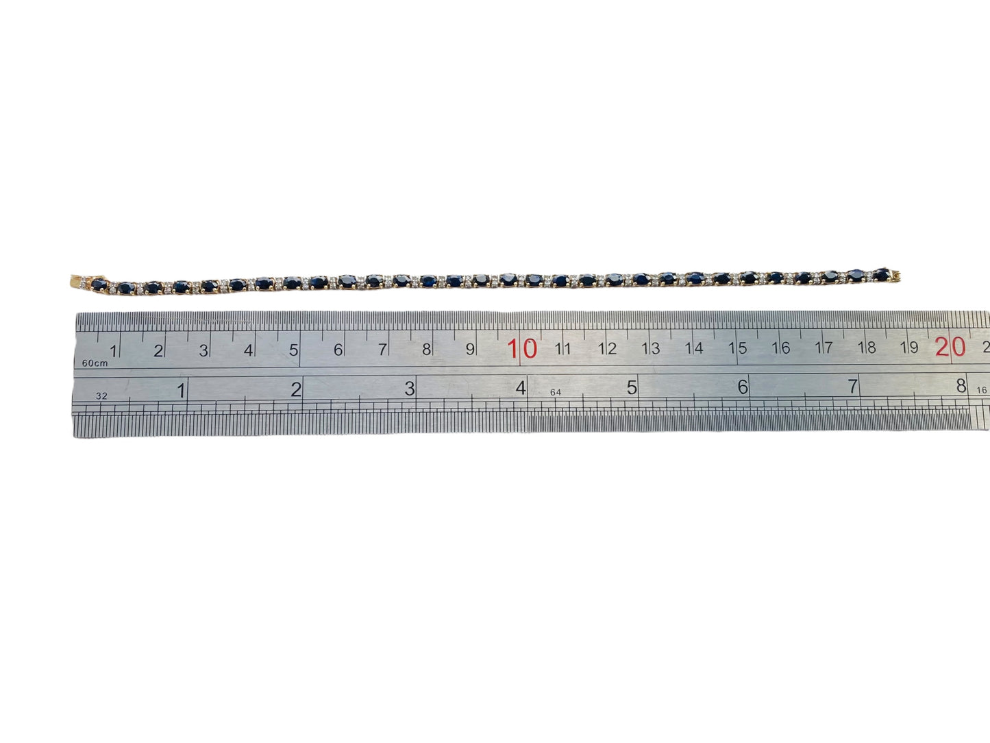 10ct Gold Sapphire & Diamond Bracelet