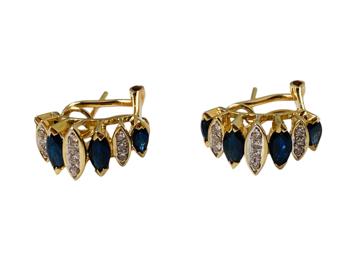 14ct Gold Sapphire & Diamond Earrings