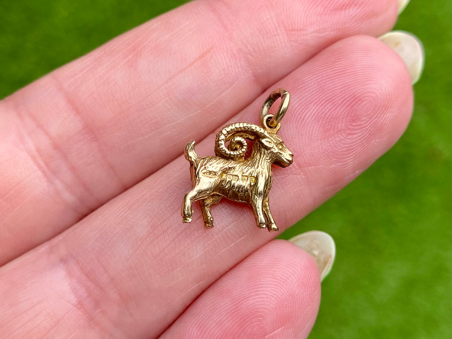 9ct Gold Ram Pendant Or Charm