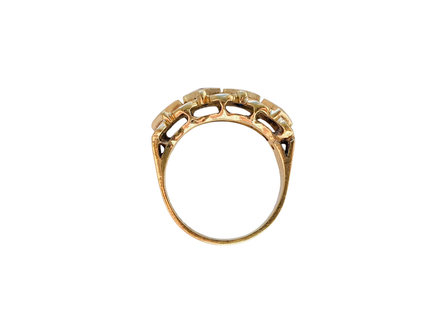Vintage 9ct Gold Sapphire & Diamond Ring