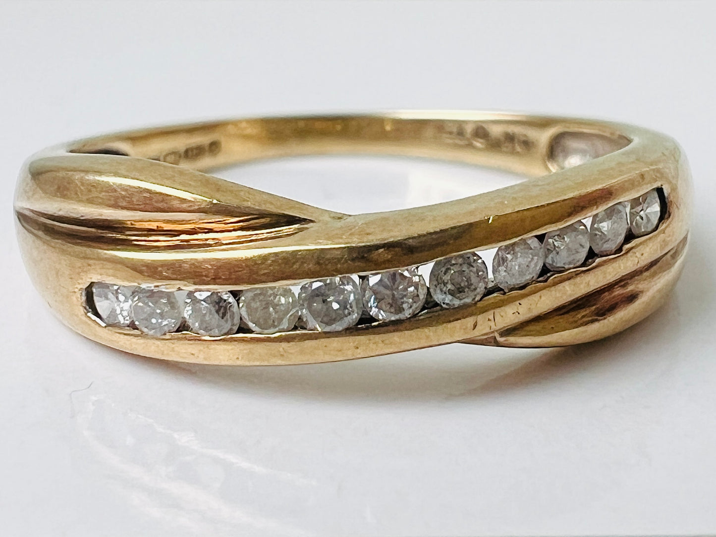 9ct Gold Diamond Crossover Ring