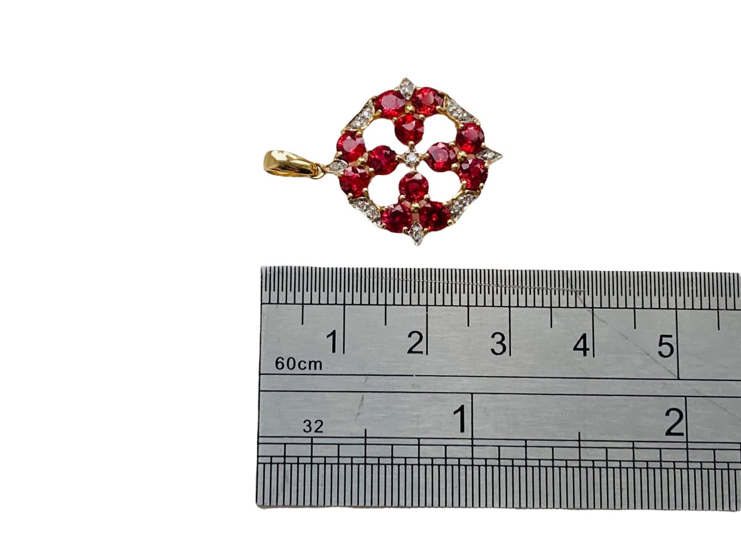 9ct Gold Ruby & Diamond Pendant