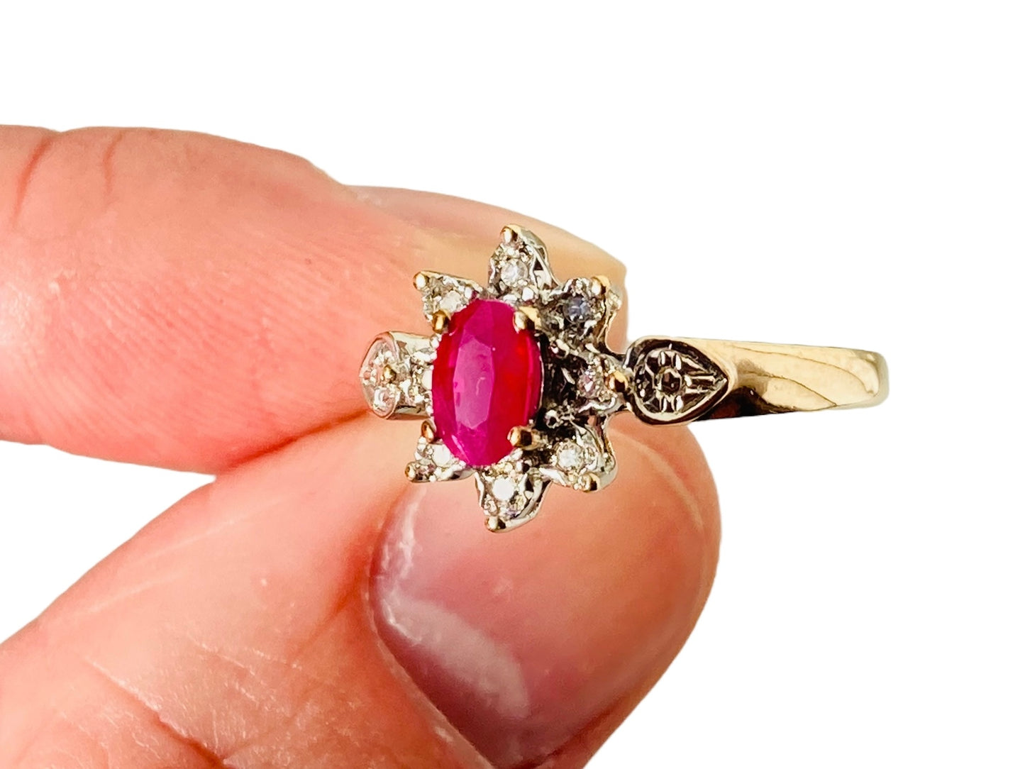9ct Gold Ruby & Diamond Ring