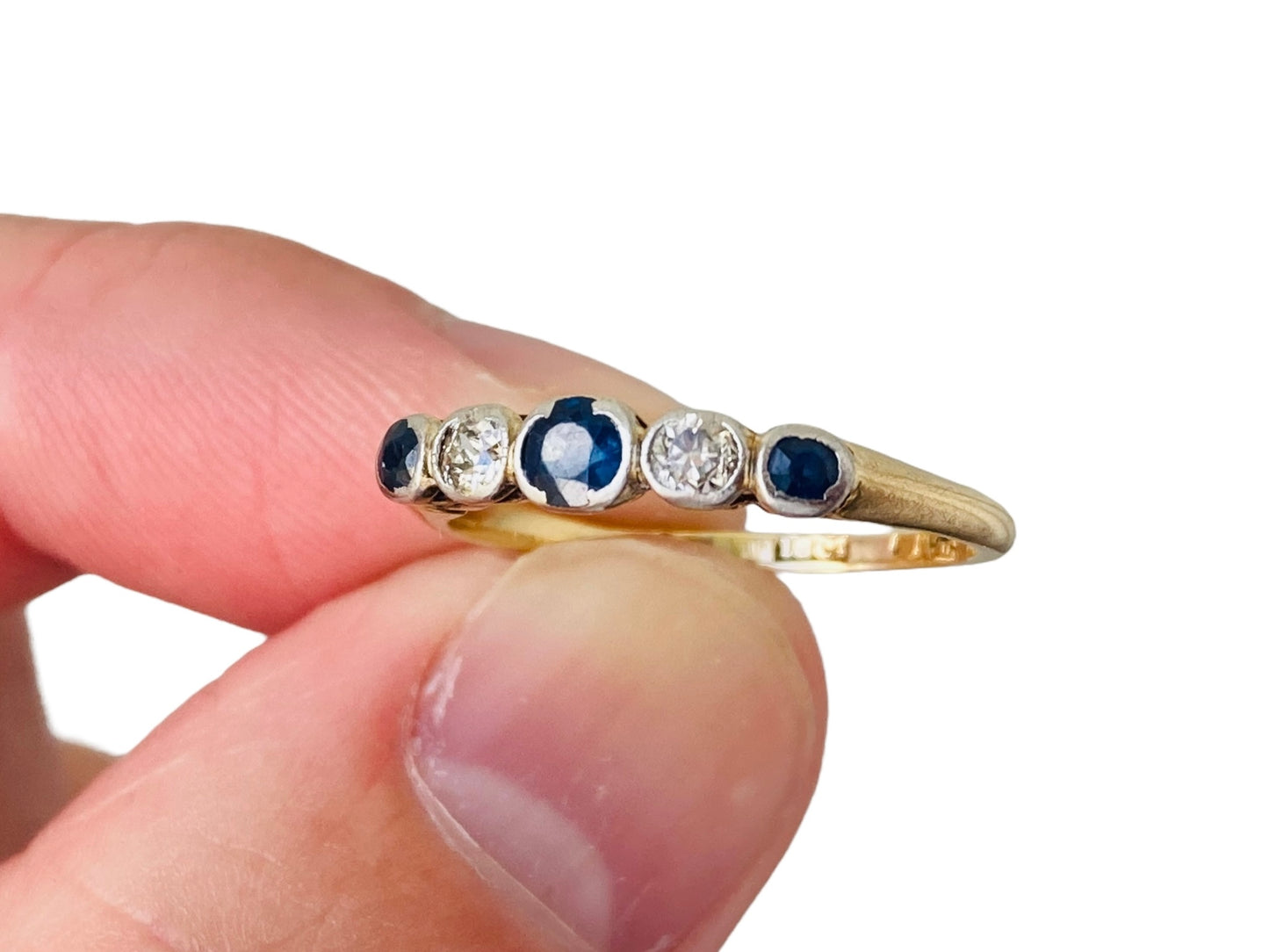 Antique 18ct Gold Sapphire & Diamond Ring