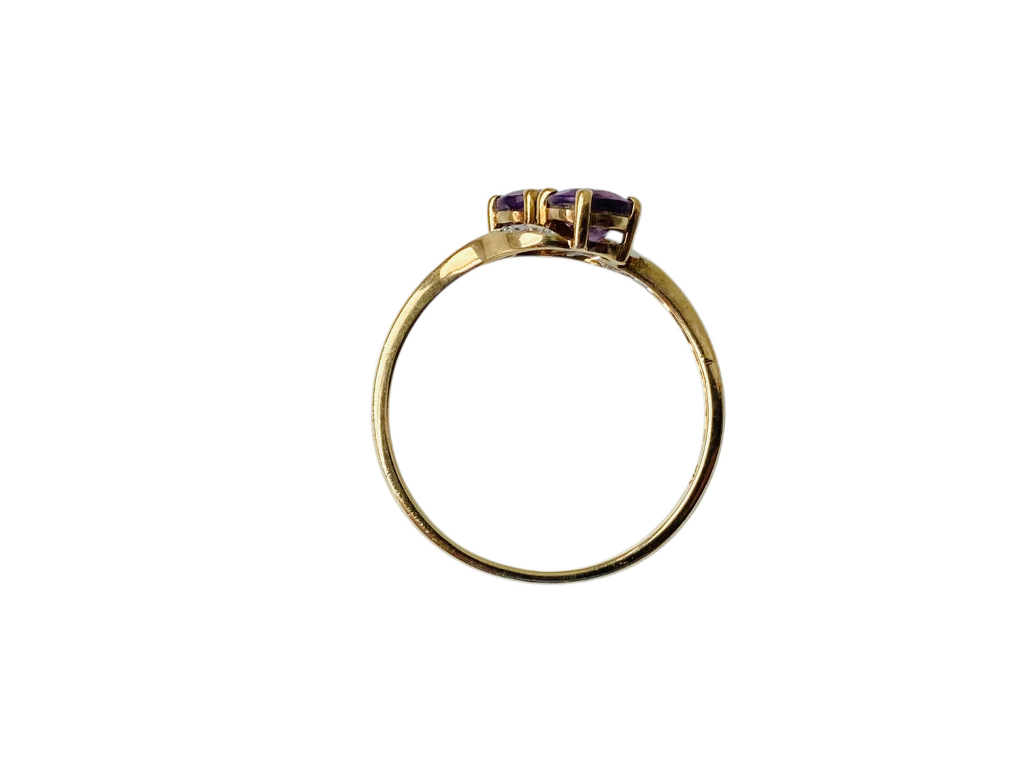 9ct Gold Amethyst & Diamond Ring