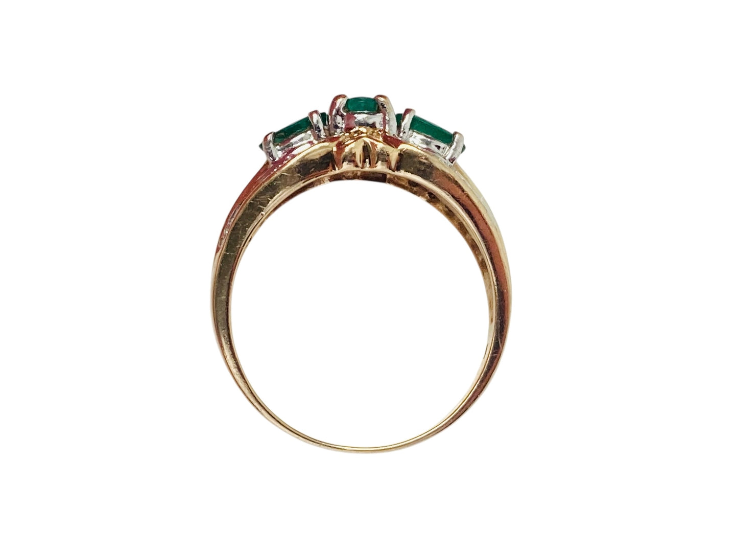 9ct Gold Emerald & Diamond Ring