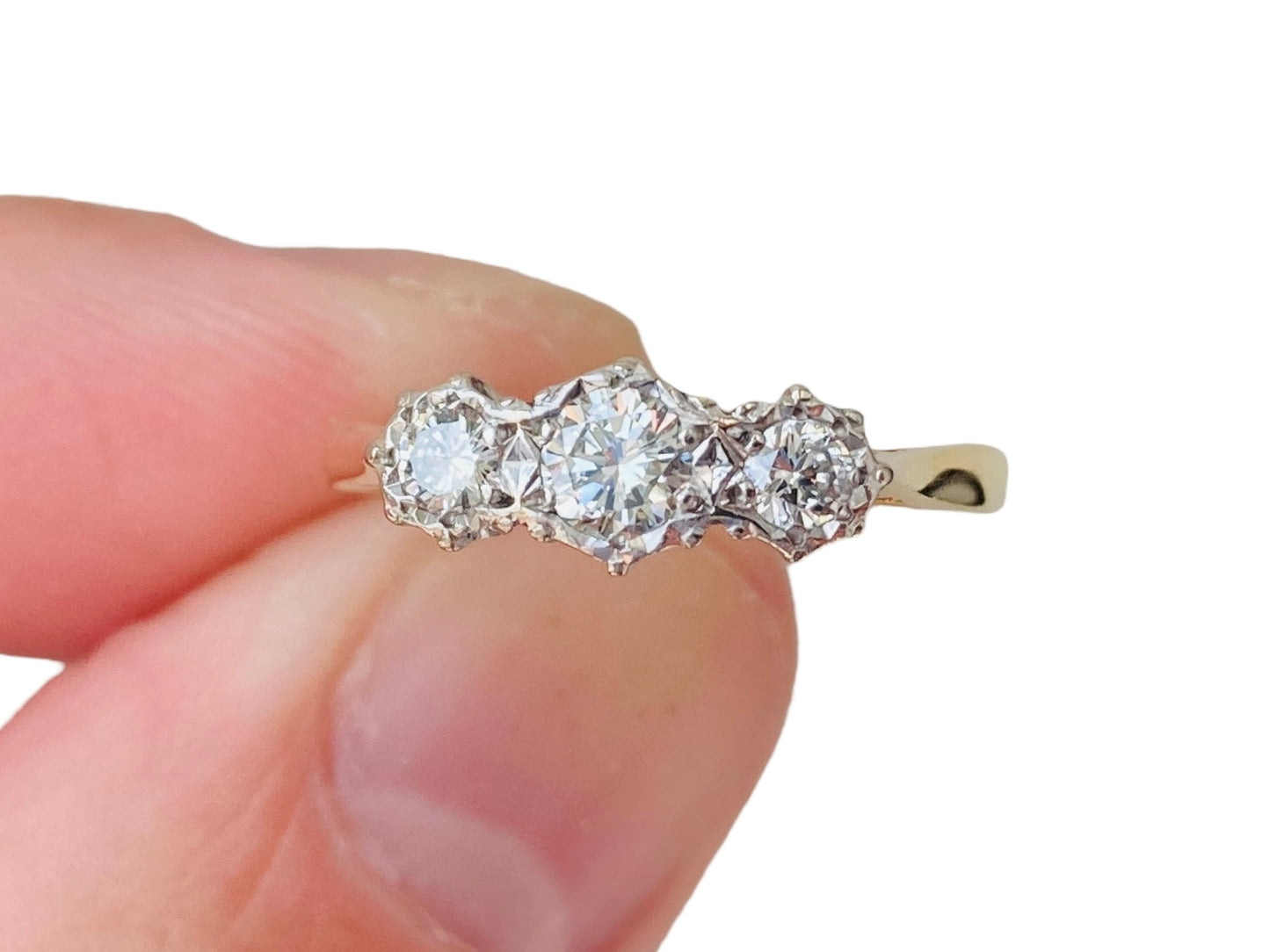 Antique 18ct Gold Three-Stone Diamond Ring