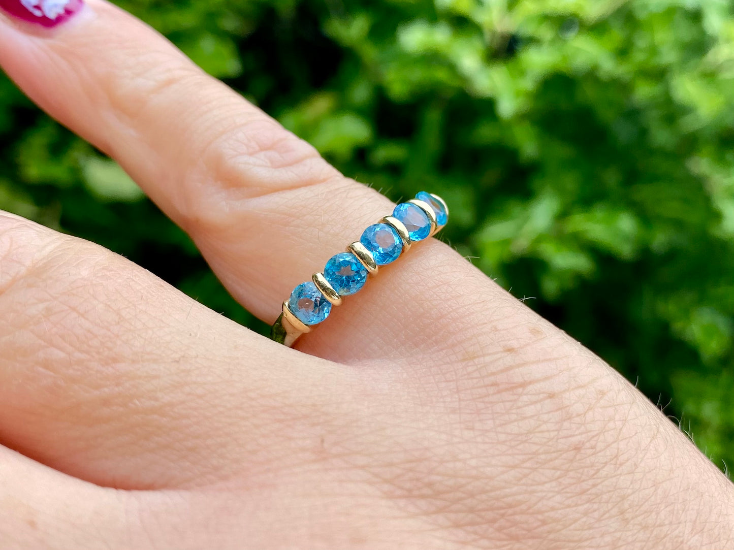 9ct Gold Five-Stone Topaz Ring