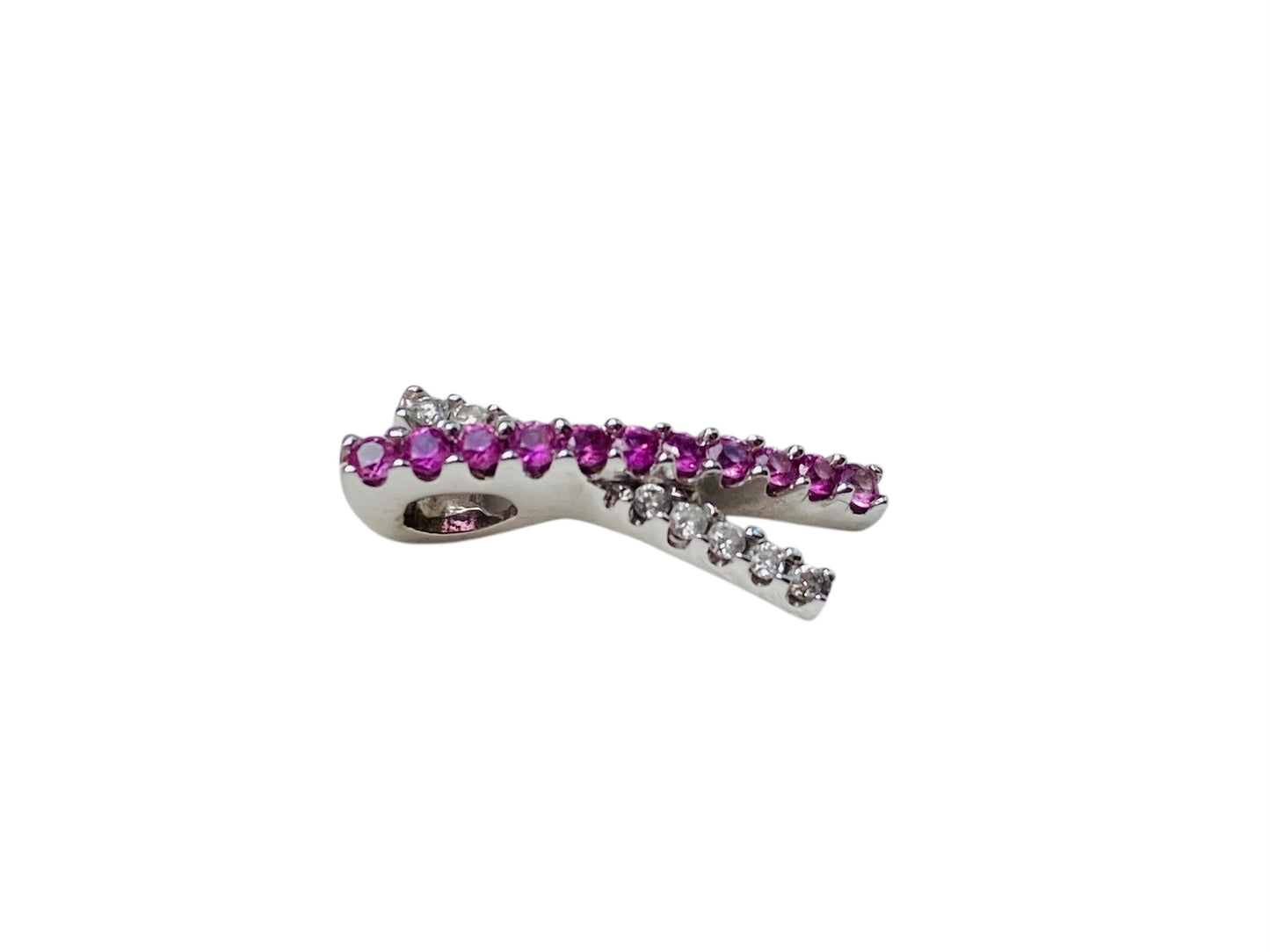 9ct Gold Pink Sapphire & Diamond Pendant