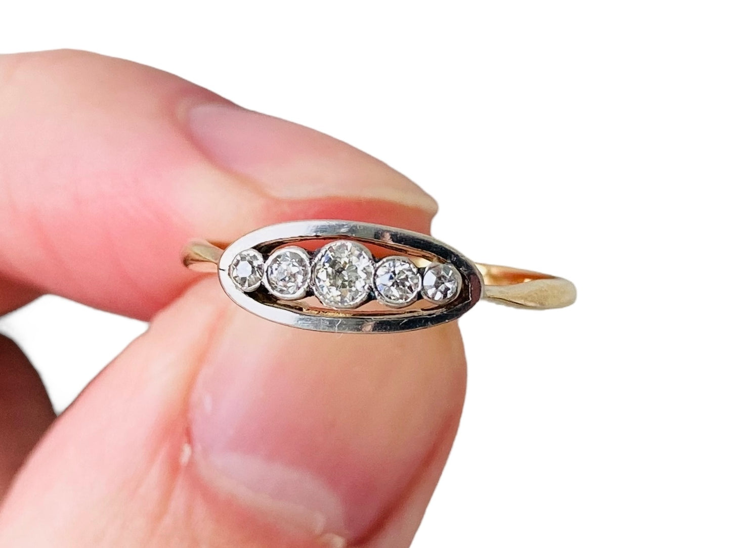 Antique 18ct Gold Five-Stone Diamond Ring