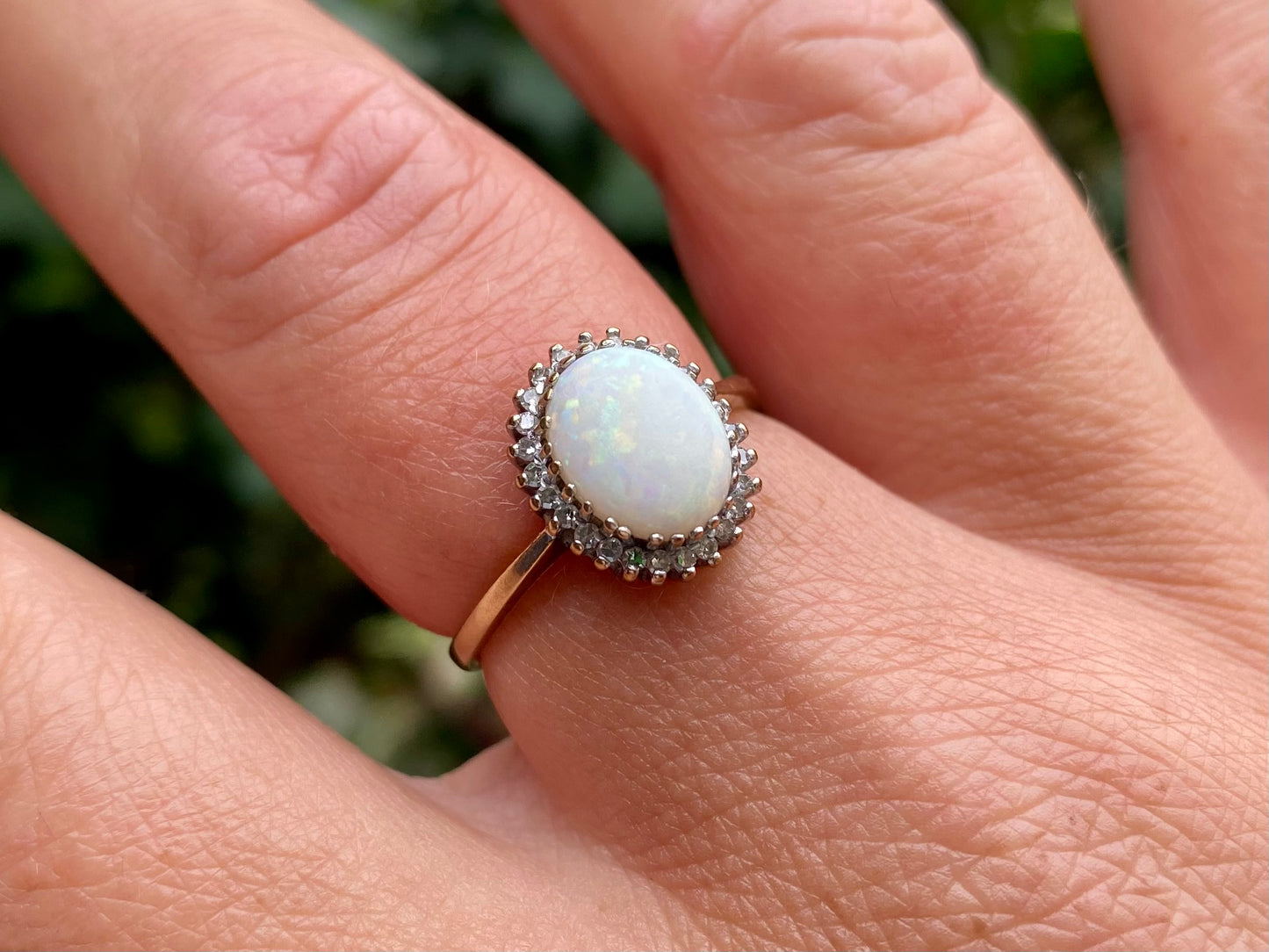 9ct Gold Opal & Diamond Ring
