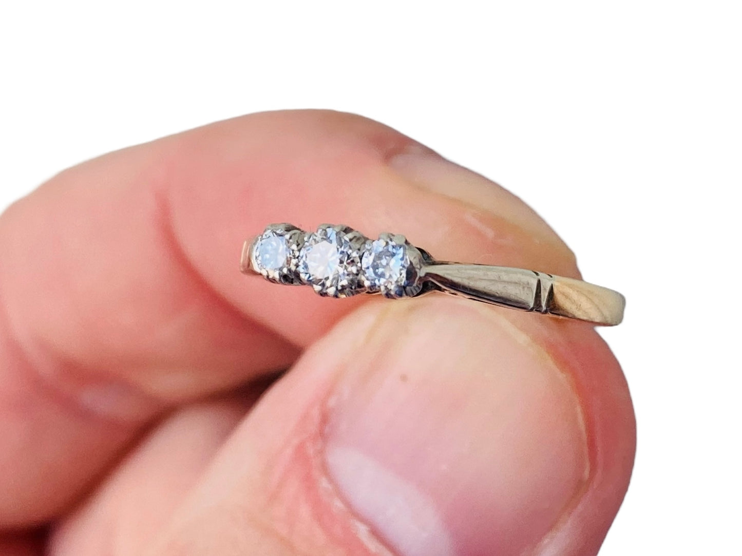 Antique 9ct Gold & Platinum Diamond Ring