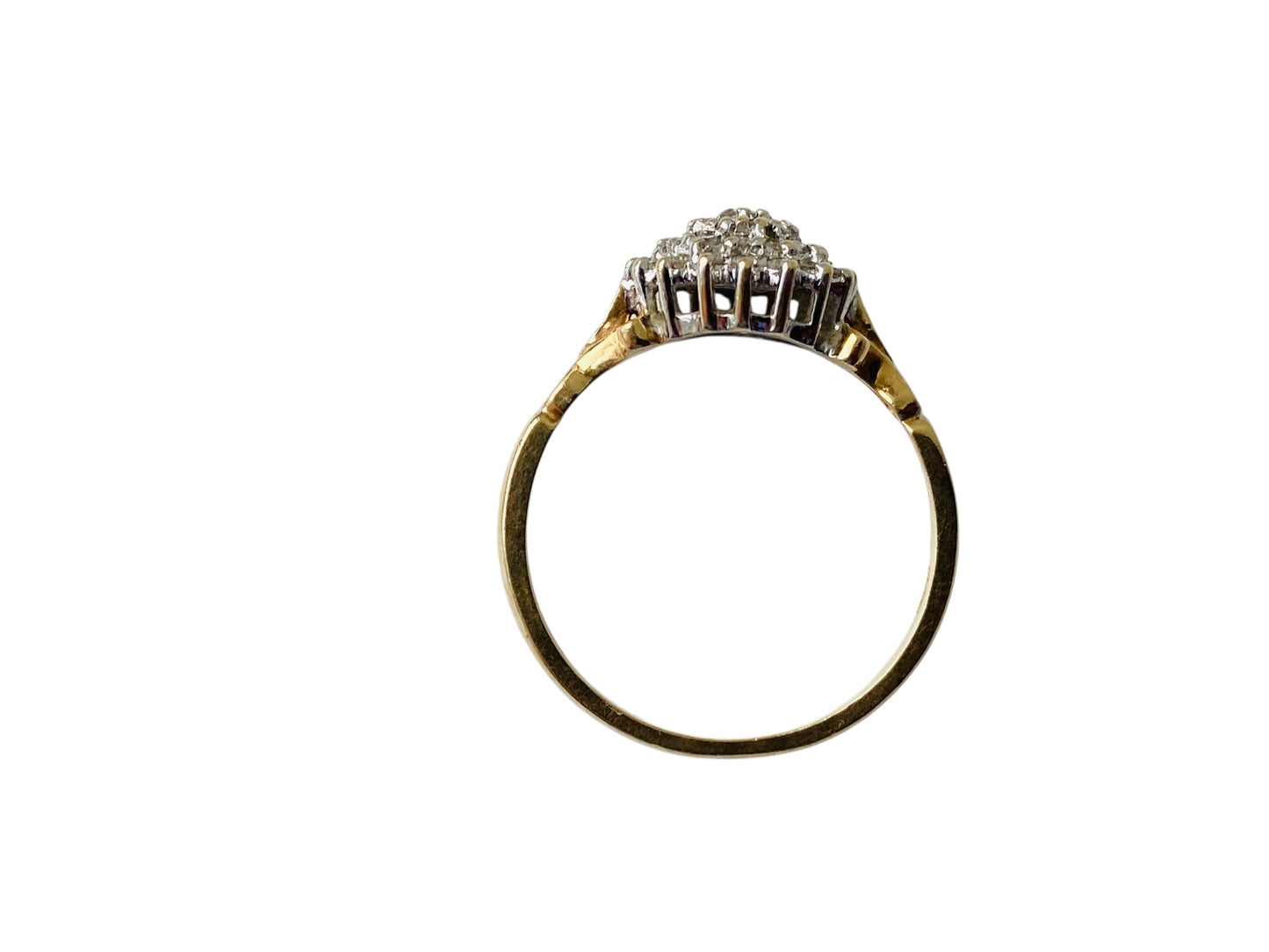 Vintage 9ct Gold Diamond Cluster Ring
