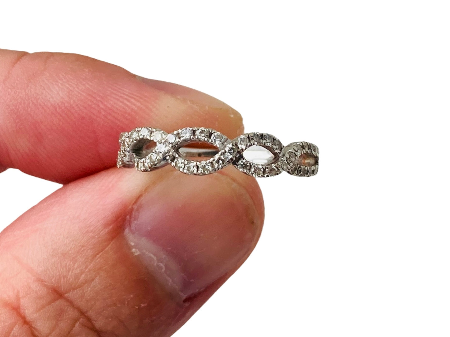 14ct Gold Diamond Crossover Ring