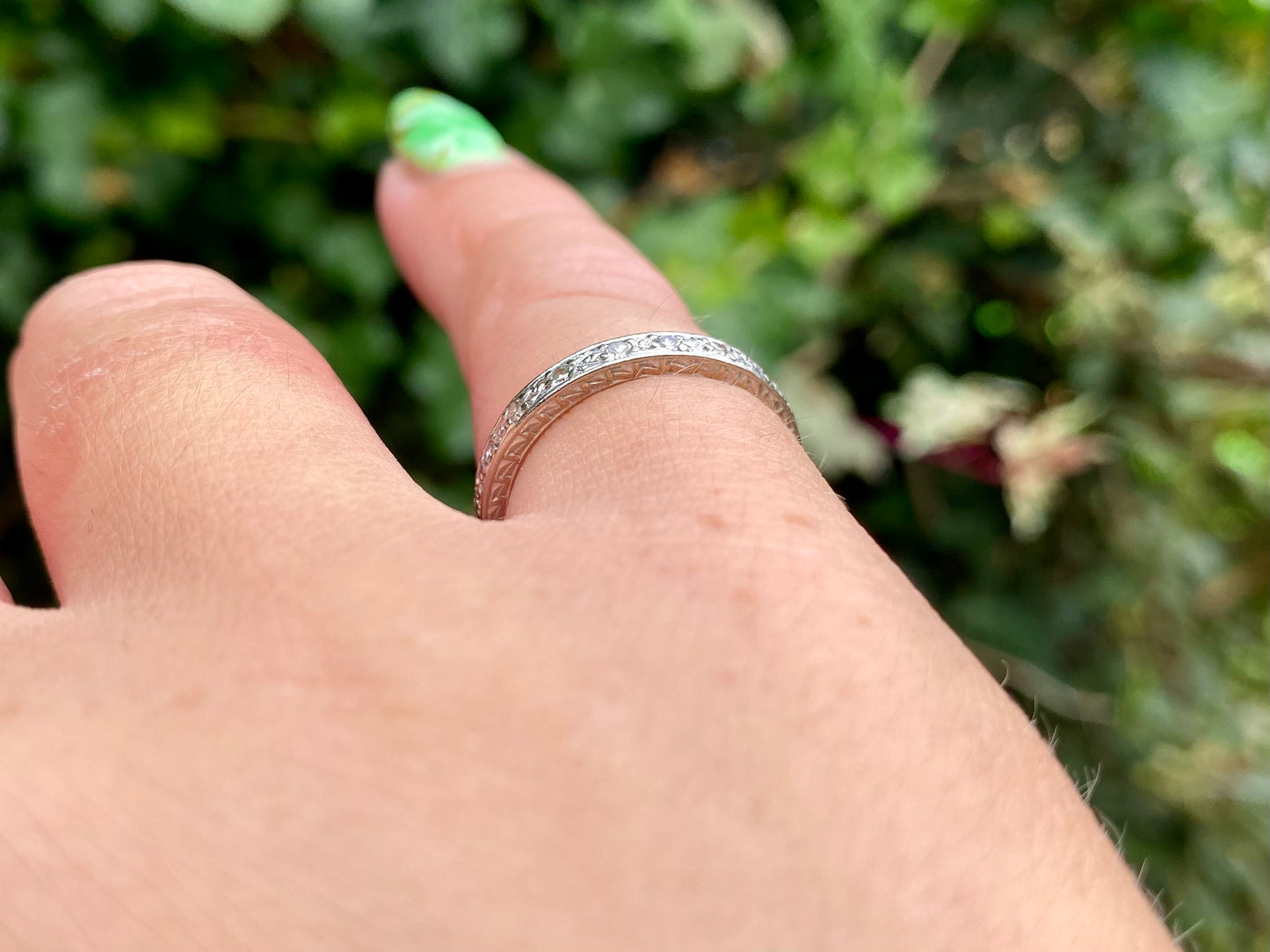 Antique 18ct Gold Full Diamond Band Ring