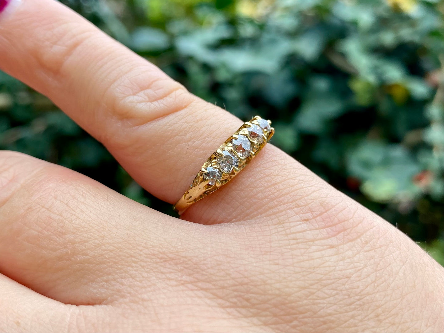 Antique 18ct Gold Five-Stone Diamond Ring