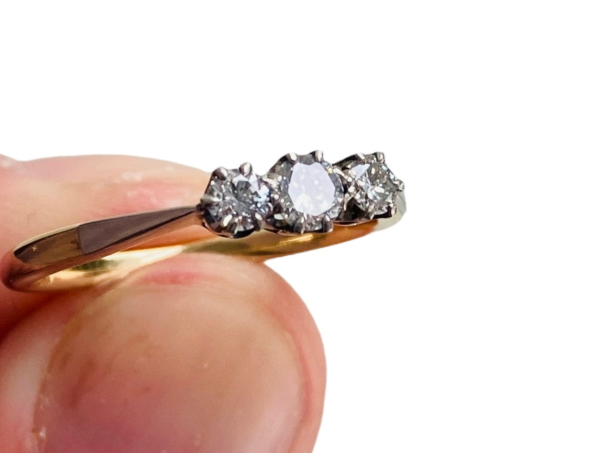 Antique 18ct Gold Three-Stone Diamond Ring