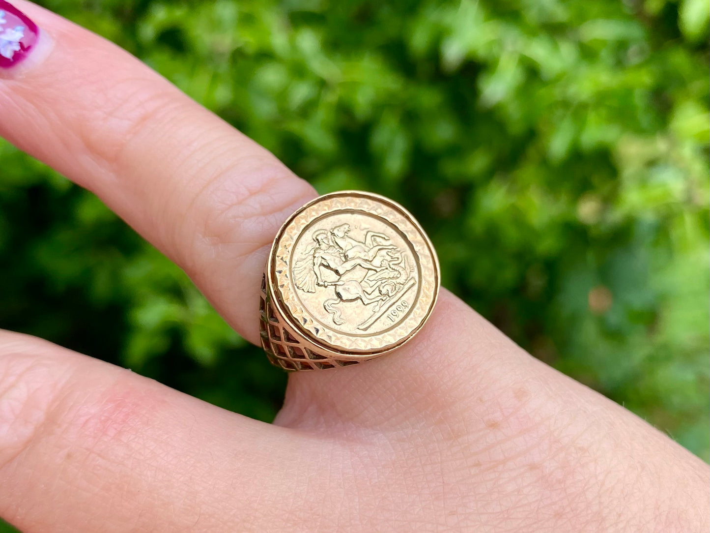 9ct Gold Coin Ring