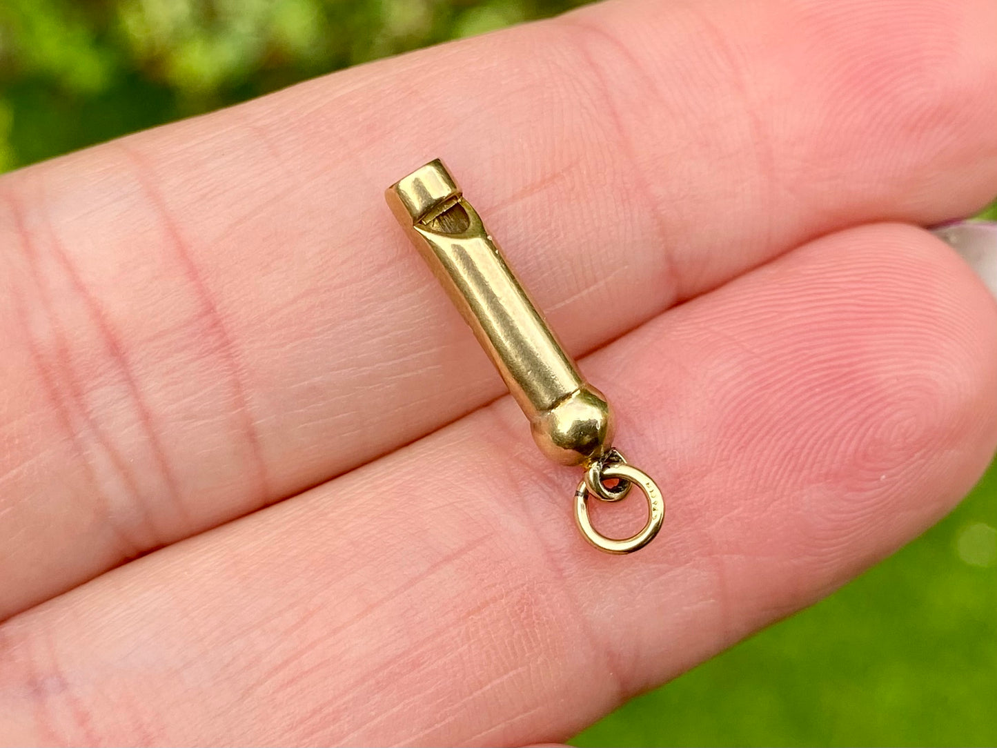 Vintage 9ct Gold Whistle Pendant or Charm