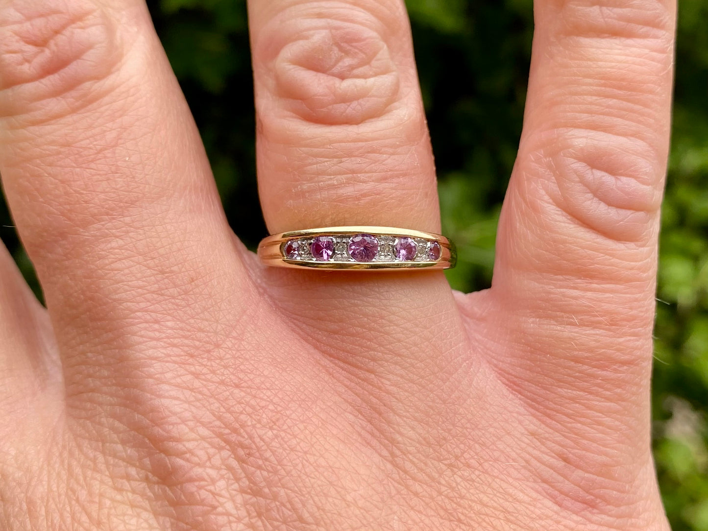 9ct Gold Pink Sapphire & Diamond Ring