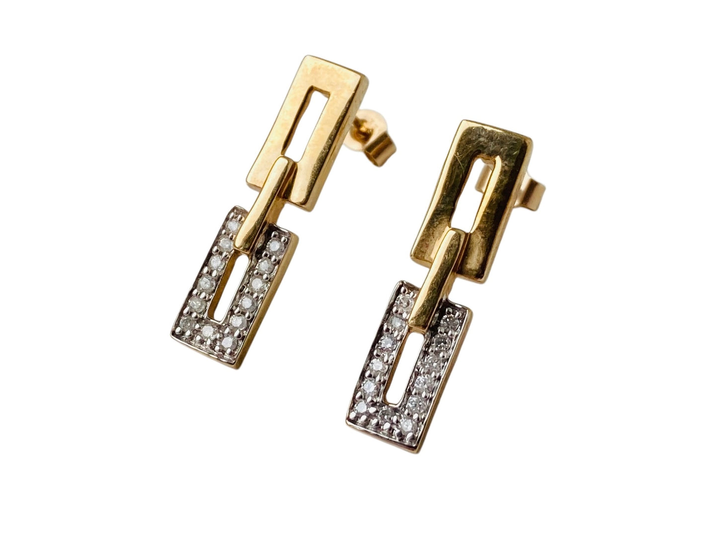 9ct Gold Diamond Earrings