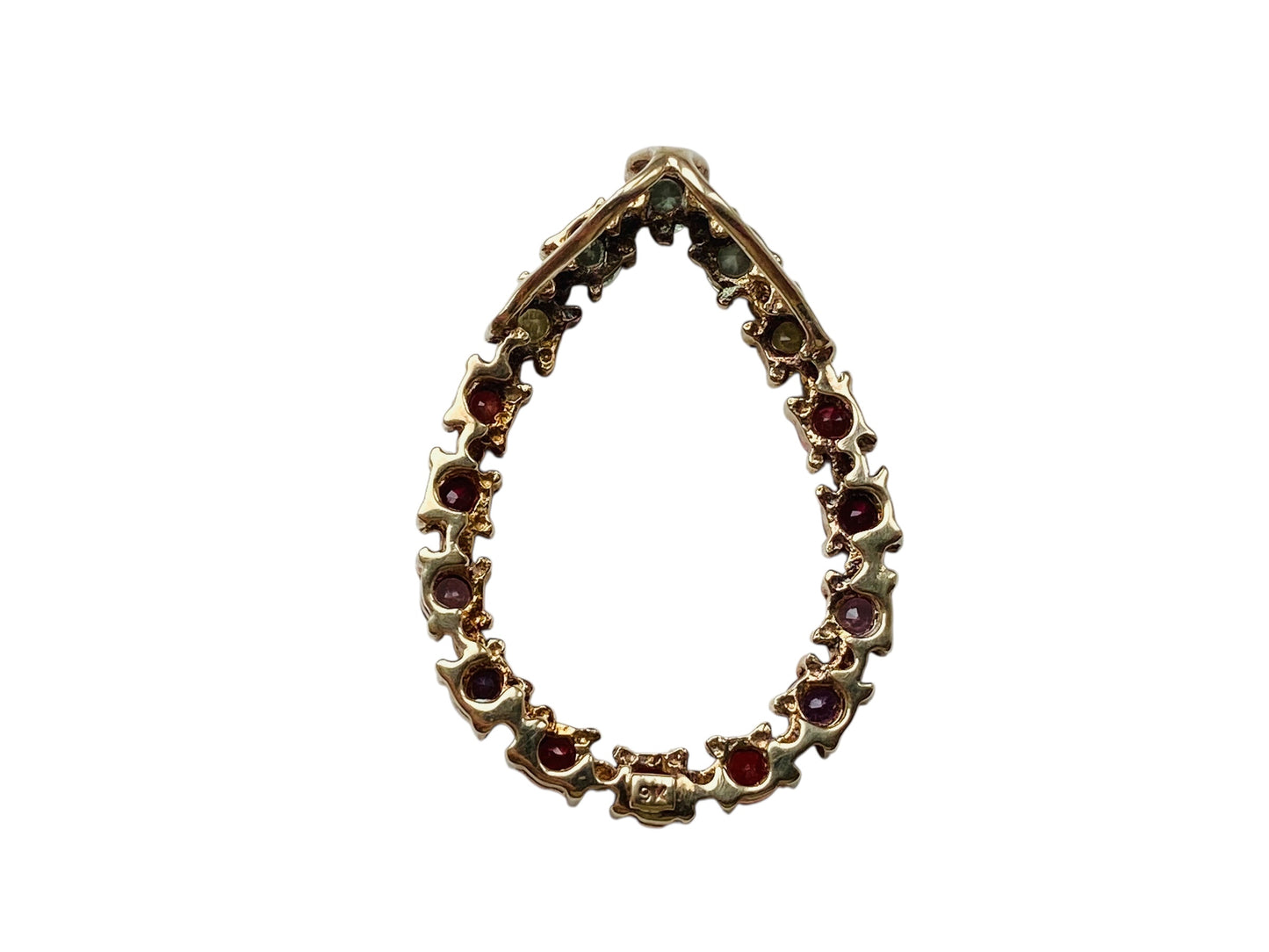 9ct Gold Multi-Sapphire & Ruby Pendant