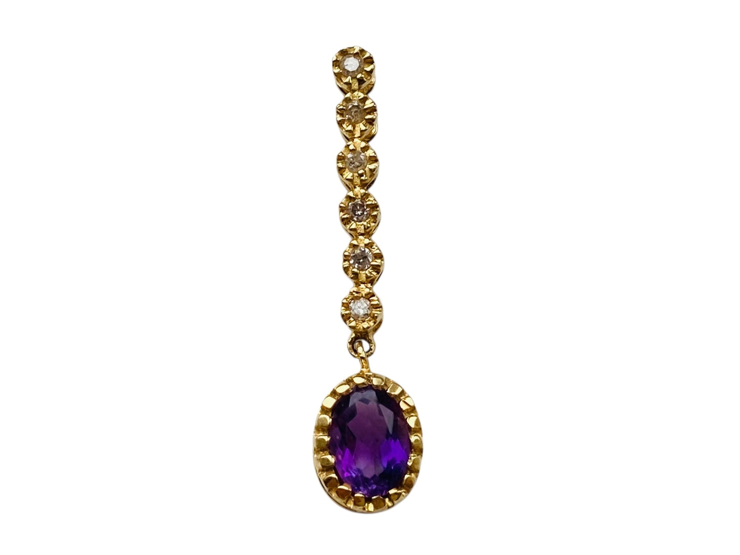 9ct Gold Amethyst & Diamond Pendant