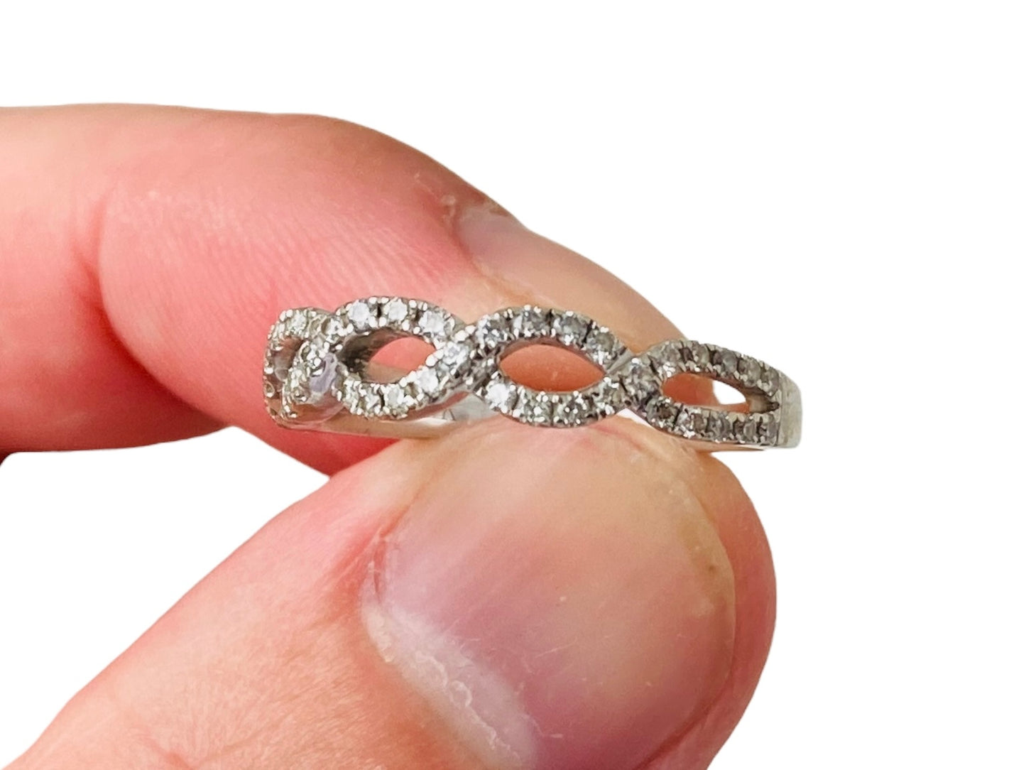 14ct Gold Diamond Crossover Ring