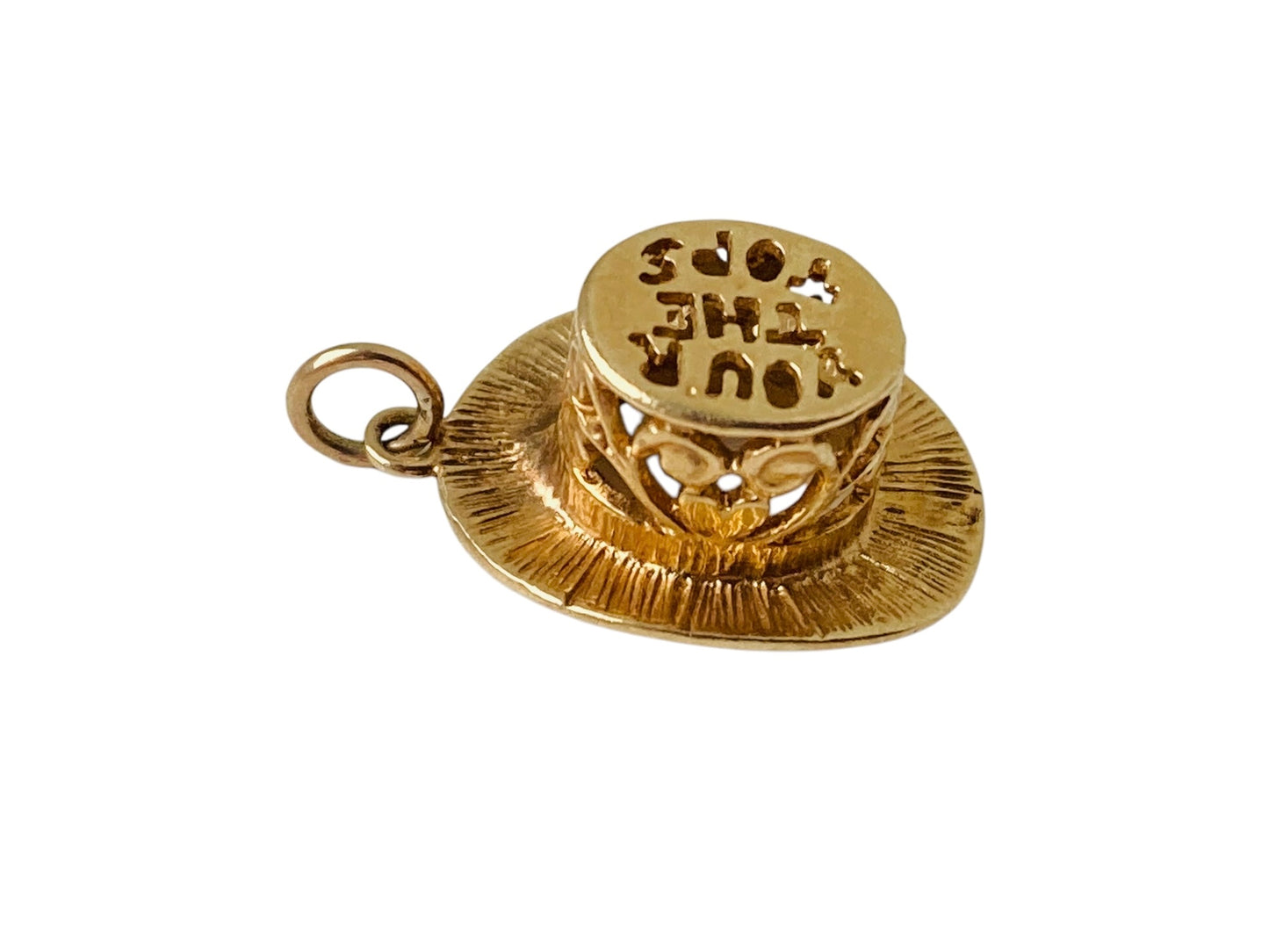 Vintage 9ct Gold Top Hat Pendant or Charm