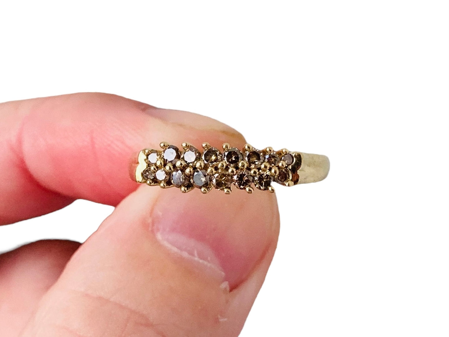 9ct Gold Champagne Diamond Ring