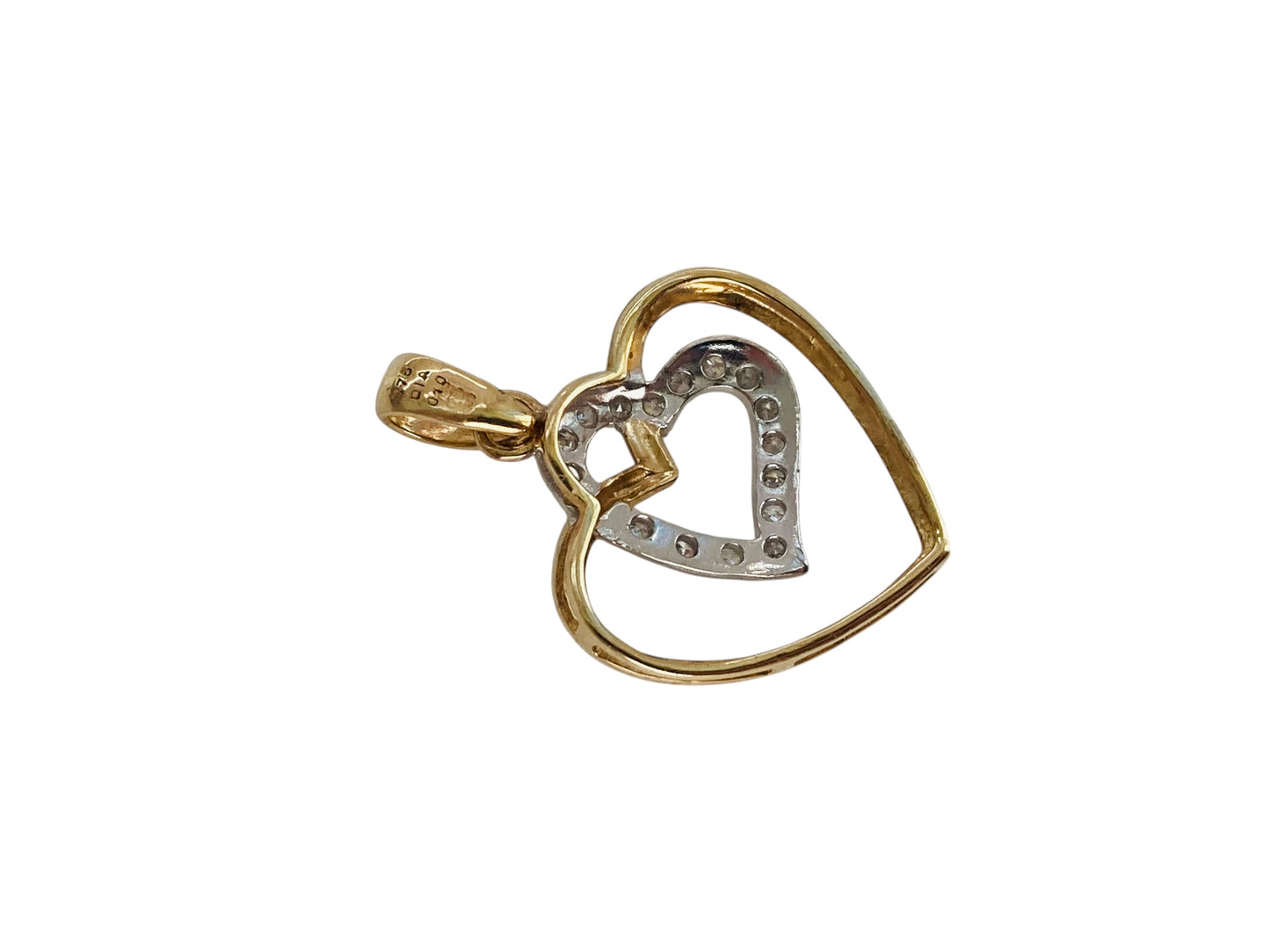 9ct Gold Diamond Heart Pendant