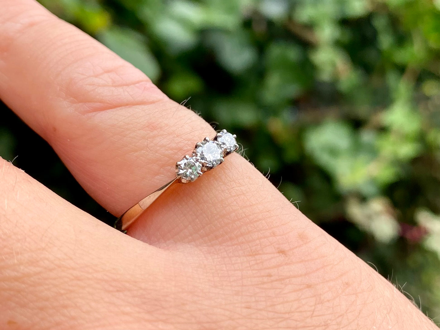 Antique 18ct Gold Three-Stone Diamond Ring