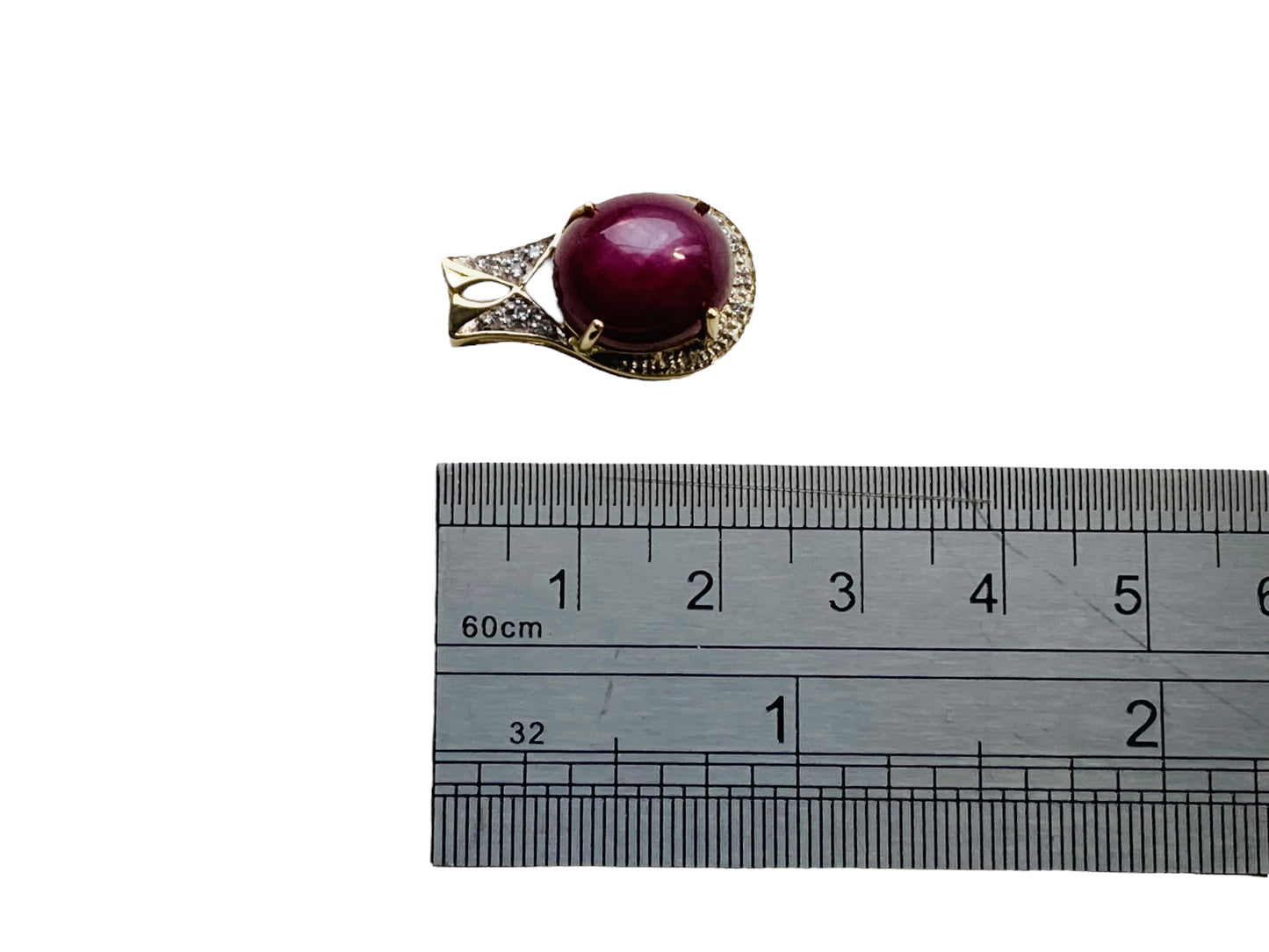 9ct Gold Ruby & Diamond Pendant