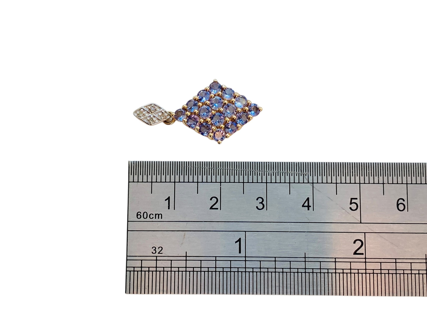 9ct Gold Tanzanite & Diamond Pendant