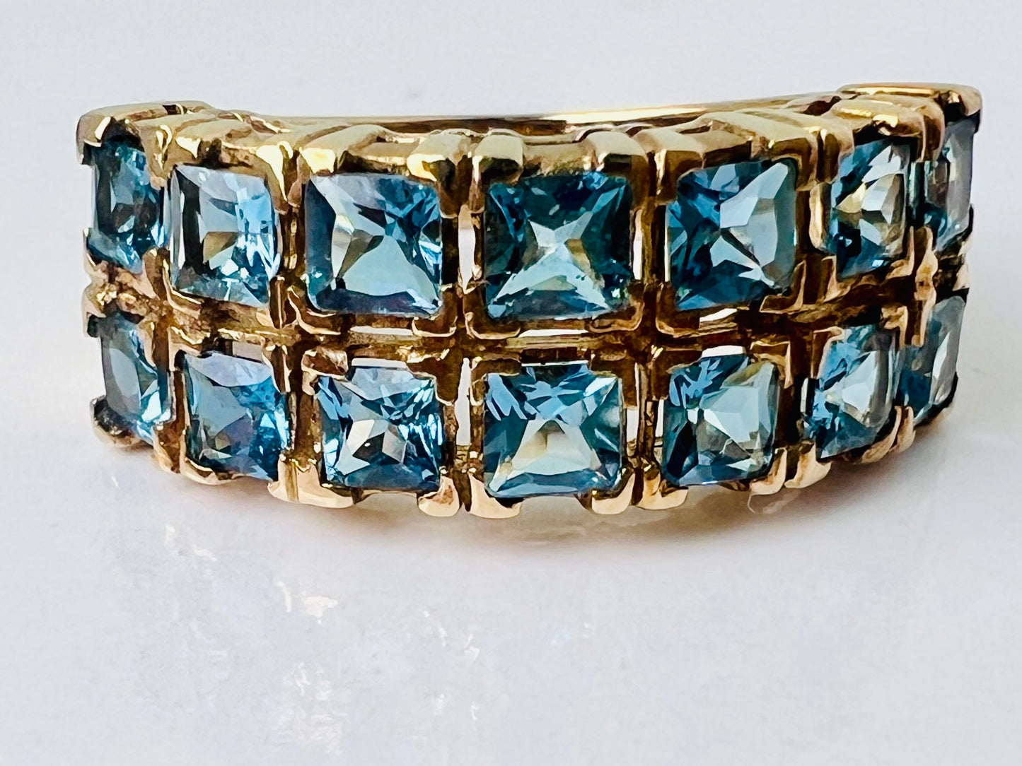 9ct Gold Blue Zircon Ring