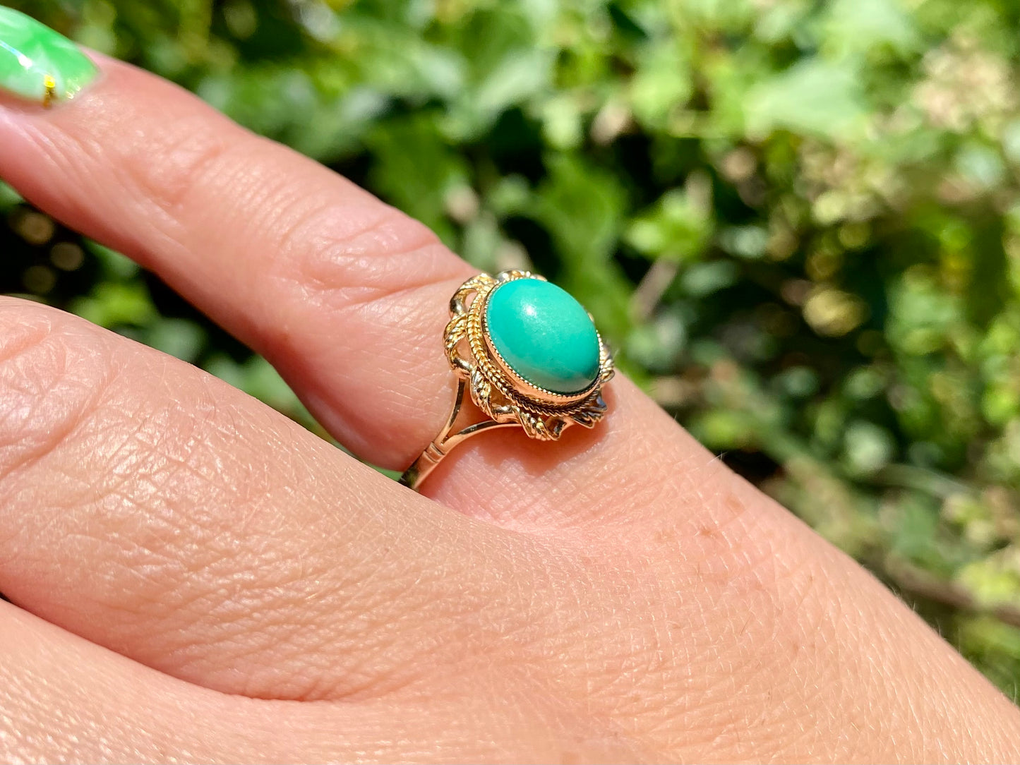 Vintage 9ct Gold Turquoise Ring