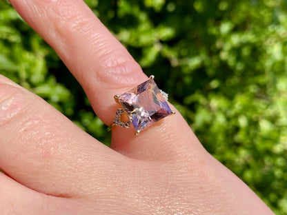 9ct Gold Ametrine & Diamond Ring